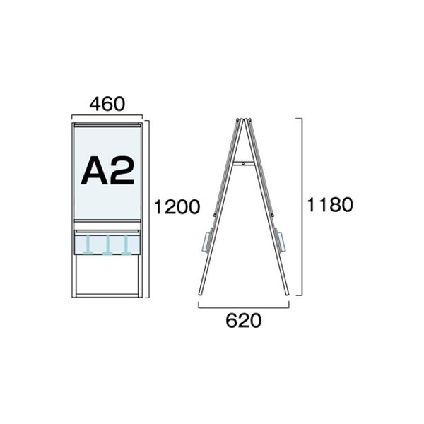 常磐精工 パンフレットケーススタンド看板 両面 ポスター上 Ａ２
