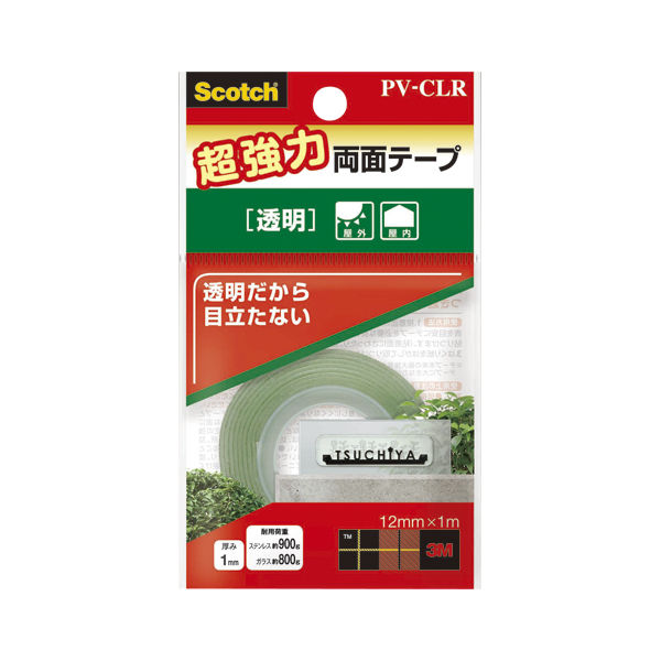 爆買いしたくなる スリーエム ジャパン 1 PV-CLR 透明 スコッチ超強力両面テープ テープ・結束具