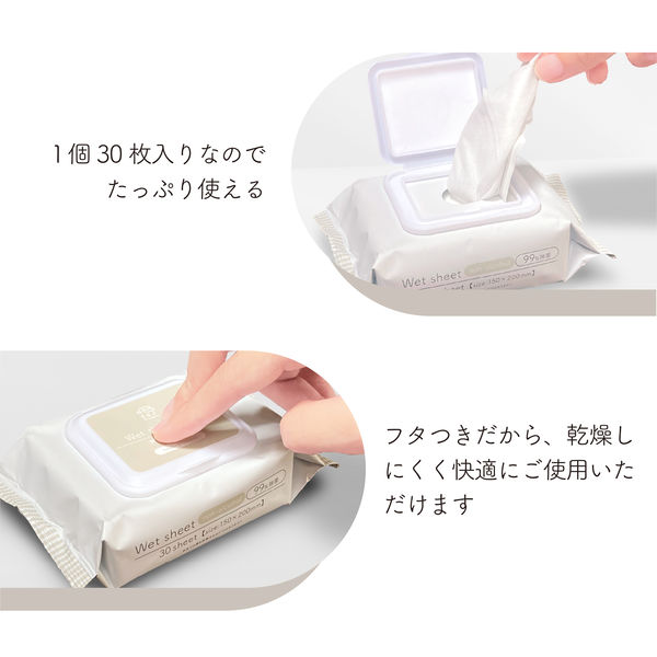 ウェットティッシュ ノンアルコール フタつきmini除菌ウェット 