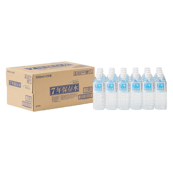 長期保存水】 嬬恋銘水 7年保存水 500ml 1セット（1本×24） - アスクル