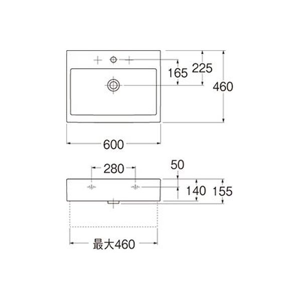 SANEI 洗面器のみ※他パーツ別売り SL817433-W-104 1個（直送品）