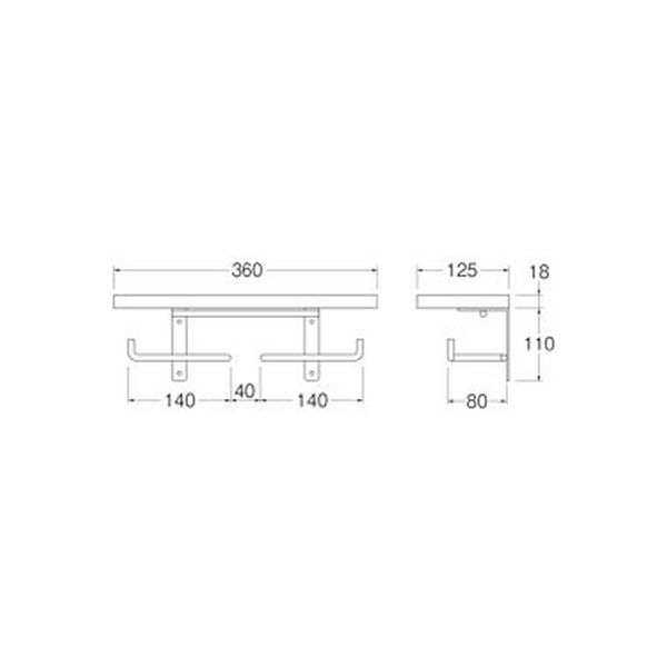 SANEI ダブルペーパーホルダー棚付 W2807-D 1個（直送品） - アスクル