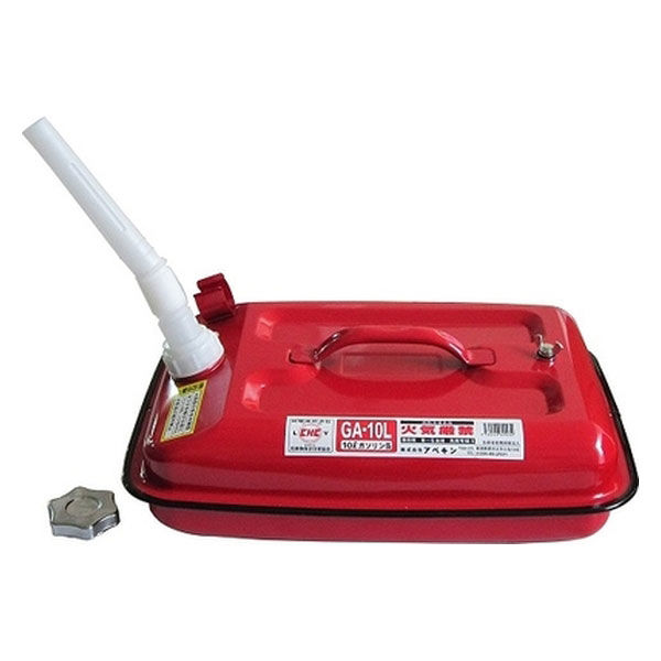 アベキン ガソリン携行缶 10L 赤 GA-10（直送品） - アスクル