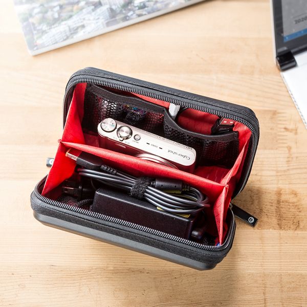 【美品】三線ハードケース 黒 赤内装 収納ポーチ付き 三線ケース - 米須三線店
