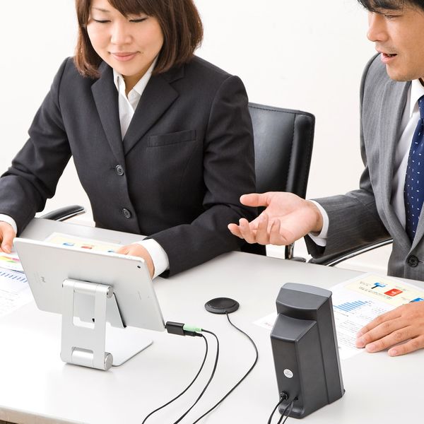 サンワダイレクト iPhone・iPad向け外付けマイク(WEB会議・Skype
