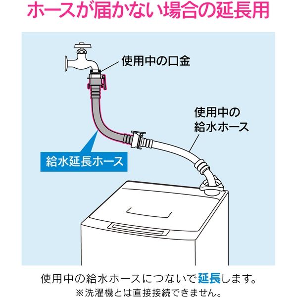 カクダイ これカモ 自動洗濯機用 給水延長ホース 1m （ワンタッチ接続