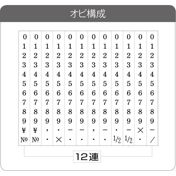 サンビー テクノタッチ回転印 欧文 5号12連 [明朝体] TK-512 1個