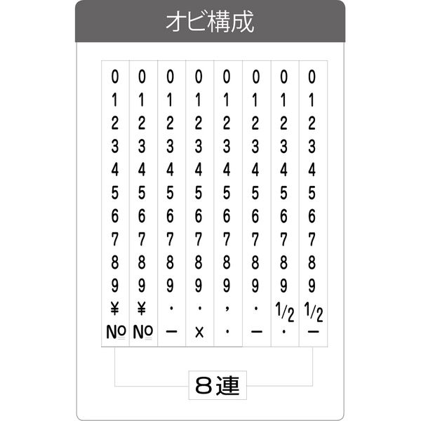 サンビー テクノタッチ回転印 欧文 ６号６連 ［ゴシック体］