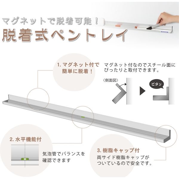 馬印 マグネット脱着式 ペントレイ UTR600 1本 - アスクル