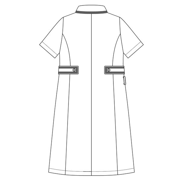 ジェラートピケ&クラシコ ラインカラー白衣ワンピース ホワイト／ネイビー ジェラート ピケ＆クラシコ＞ラインカラーワンピース: 白衣