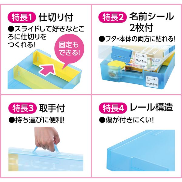 送料無料 【5個セット】ARTEC A4おどうぐばこクリアブルー