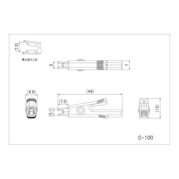 サトーパーツ パワークリップ 30Vー5A 赤 C-100-R 1個 63-3116-66