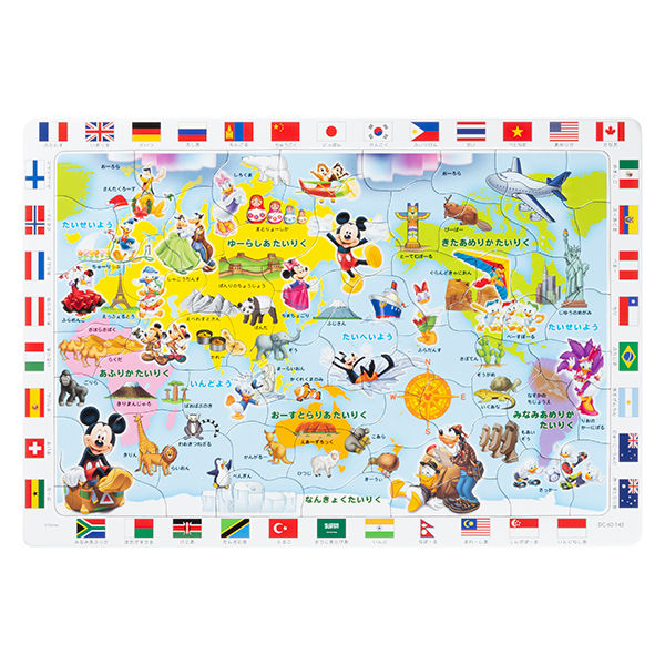 テンヨー チャイルドパズル DC-60-145 ディズニー ミッキーマウスと世界地図であそぼう!(60ピース)
