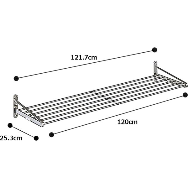 田窪工業所 キッチン収納棚　水切りパイプ棚 120cm PA5-120 1台