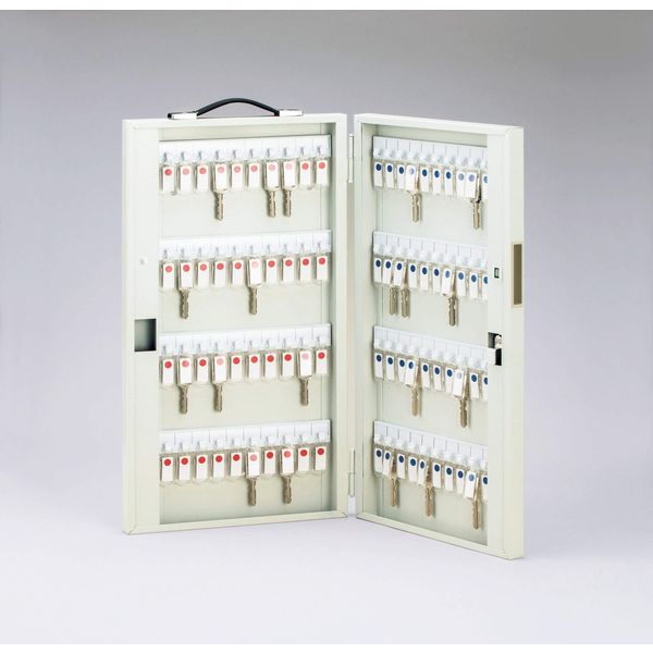 未開封品　ライオン事務器 キーボックス 壁掛 No.80KB 2面 80個掛用 ライオン事務器 キーボックス 壁掛けタイプ 80個掛用 W322