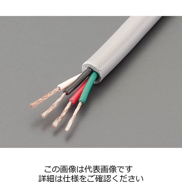 エスコ 3.5 mm2x 5m/4芯 ビニールキャブタイヤケーブル EA940AG-673 1セット(2本)（直送品） - アスクル