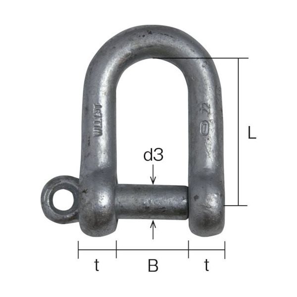 シャックル9t 中古品 大洋製器工業 TAIYO 捻込シャックル ドブ 16MM(3010901) NGS16G 1個