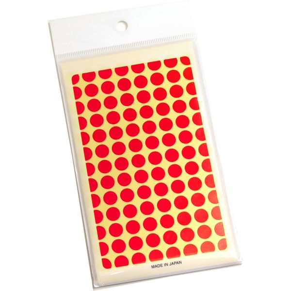 ササガワ カラーラベル円形シール 9mm丸 赤 20-901 1セット(15600片:1  