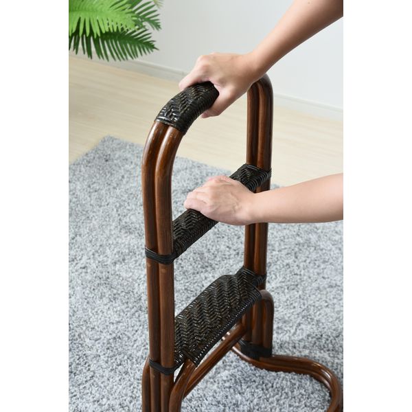 山善 YAMAZEN 籐立ち上がり取っ手 幅395×奥行380×高さ755mm コーヒー