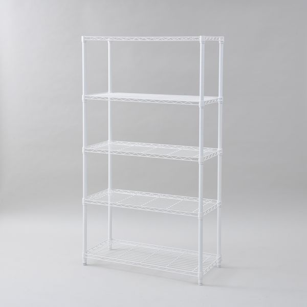 山善 YAMAZEN メタルシェルフ 幅870×奥行390×高さ1570mm ホワイト ICM