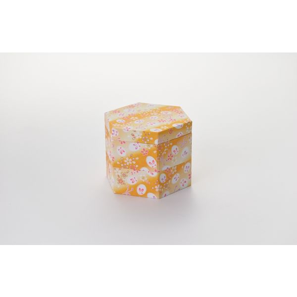 瑞光明 料理・弁当箱 和膳 六角形 小 友禅No.3702 6K-2赤金 【2