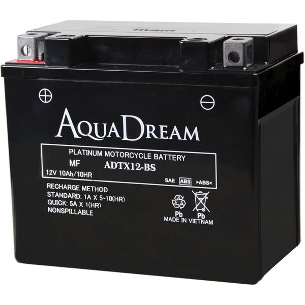 バイク用品】AQUA DREAM（アクアドリーム） バイク用バッテリーシールド型MF ADTX12-BS 1個（直送品） アスクル