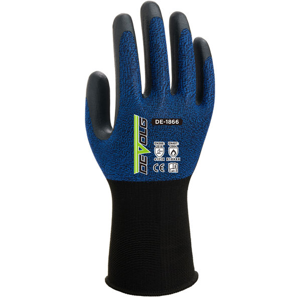 ニトリル背抜き手袋】 ウィード DE-1866 ブルー L 1双 - アスクル