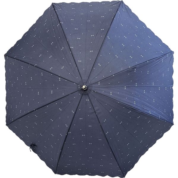 共栄工業 55cm リボン柄 日傘 紺 60087 1セット（6本）（直送品