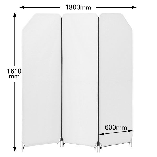 林製作所 クロスZIPスクリーン シングルジップタイプ 3連 ホワイト 幅1800(600×3枚)×高さ1610mm 1台 パーテーション - アスクル