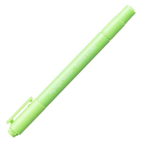 アスクル 蛍光ペン 蛍光マーカー ツインタイプ グリーン 1セット（30本