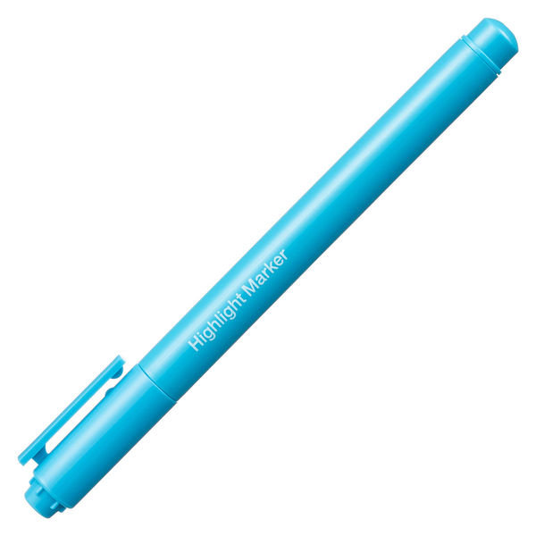 アスクル 蛍光ペン 蛍光マーカー シングルタイプ ブルー 1セット（30本