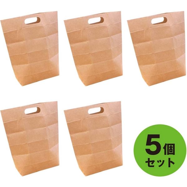 ミウラ折り クラフト紙袋 5枚P W243×H390×D90mm MOC-A4×5P 5パック