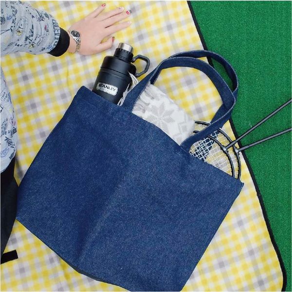 Carhartt WIP コットン デニム トートバッグ A4対応 関税送料込 丸玉工業 厚手コットンバッグトートMワイド(Dブルーデニム