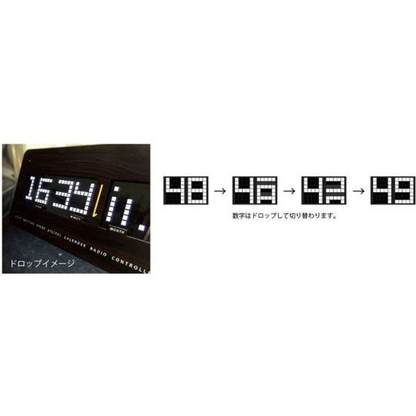 TRI SLOWER LED CLOCK 置き掛け兼用 電波時計 starkey(スターキー)　ブラック SLW097 1個（直送品）