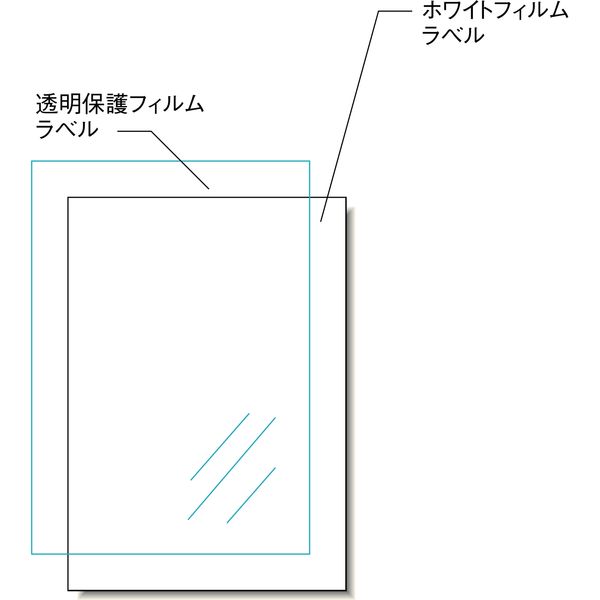 エーワン 屋外でも使えるサインラベルシール[レーザープリンタ] フロア用保護カバー付き A4 1面 1袋（6セット入）31091