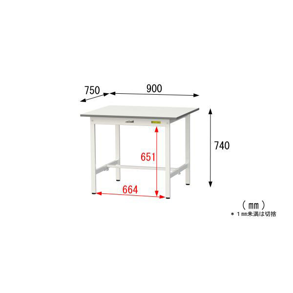 車上渡し】山金工業 ワークテーブル150 軽量作業台 固定式 幅900×奥行