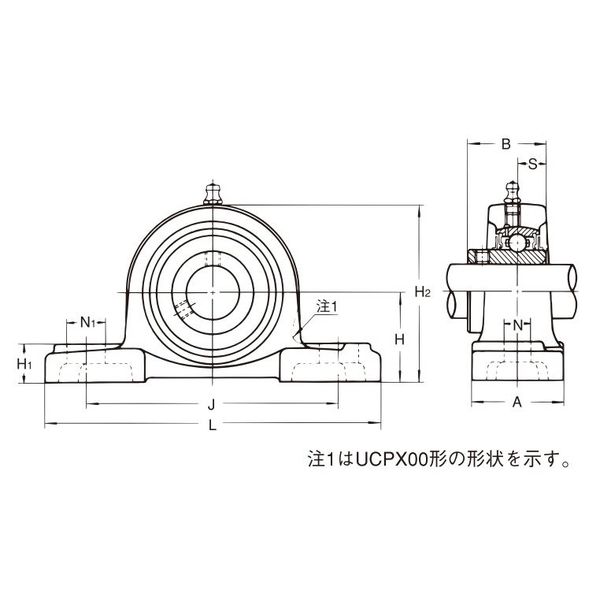 旭精工 ピロー形ユニット UKP形 テーパー穴形 UKP212 1セット（2
