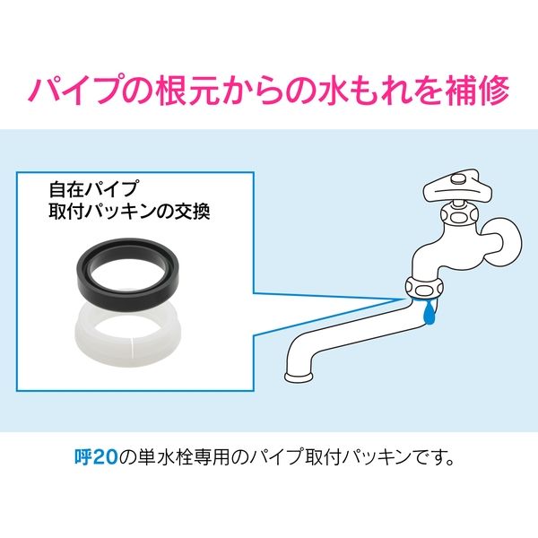 カクダイ これエエやん パイプ取付パッキンセット パイプ径19ミリ用 補修部品 GA-HG035 1セット（直送品） アスクル