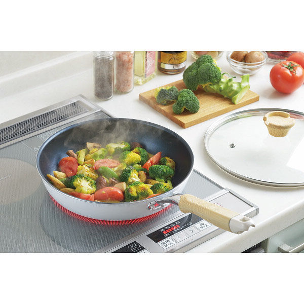 タマハシ ナチュラプラス IH対応ガラス蓋付フライパン(26cm) 24-0331