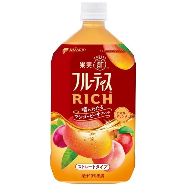 ミツカン フルーティス RICH マンゴーピーチ ストレート 1000ml（1リットル）1箱（6本入） - アスクル