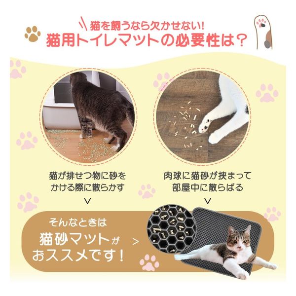 ベスト・アンサー 猫砂 砂取りマット 45×60cm ブラック pet-056-bk 1枚（直送品） アスクル