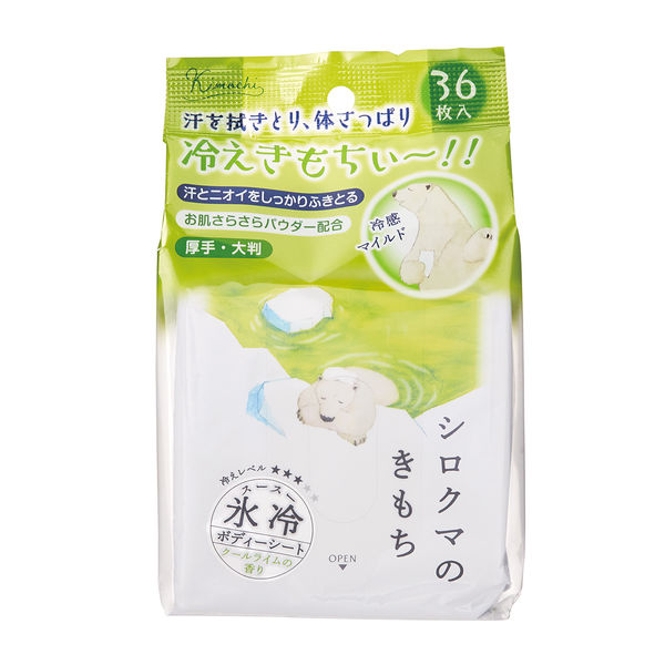 キモチ氷冷ボディーシート（シロクマ） 36枚 1セット（1個×3） - アスクル