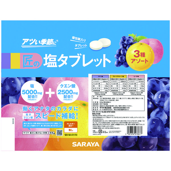 Gains 匠の塩タブレット 3種アソート（500g：約220粒入）1袋