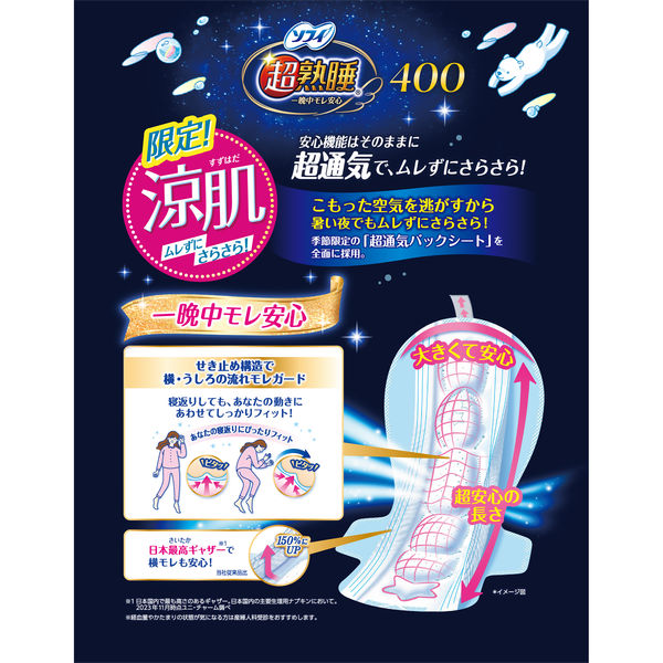 数量限定】ナプキン 生理用品 ソフィ 超熟睡ガード 涼肌400 特に