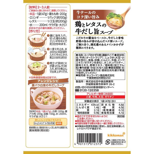 うちのごはん スープおかずの素 鶏とレタスの牛だし旨スープ 1個