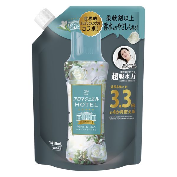 レノアハピネス アロマジュエル ホワイトティー 詰め替え 1410mL 超特大 1セット（3個） 香り付け専用剤 P＆G - アスクル