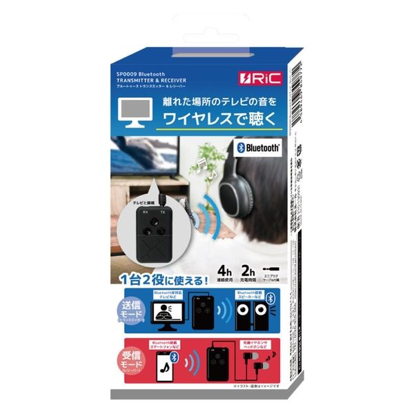 RIC(リック） Bluetoothトランスミッターu0026レシーバー SP0009BK 1台（直送品） - アスクル