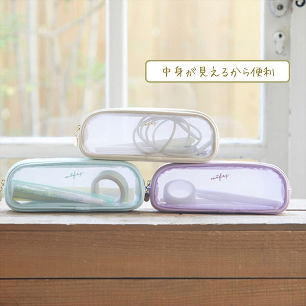 レイメイ藤井 ノフェス メッシュペンケース ミルキーバイオレット