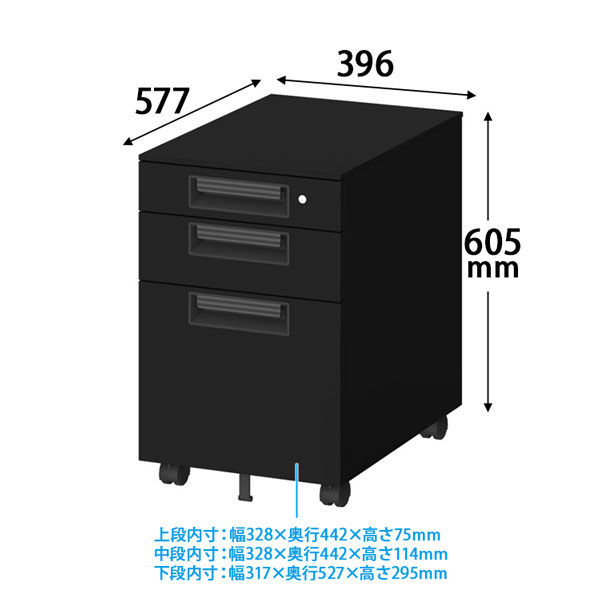 プラス スチールOAデスク フラットライン サイドキャビネット 3