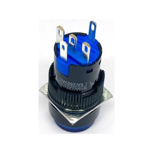 共立電子産業 照光式プッシュスイッチ 丸形 オルタネイト 青色 24V LA128AY-11DZ-24V-B 1個 65-9397-06（直送品） -  アスクル